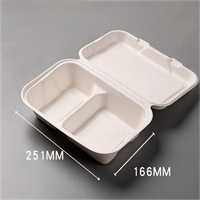 Biodegradable / Sugarcane food container with lid from  DisposablesInc.com. The best import service in China. Import your disposable items from us.